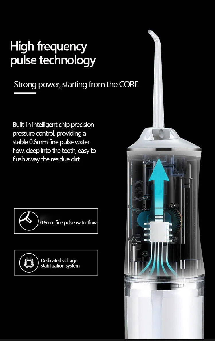 Oral Irrigator Dental Water Flosser – Rechargeable Portable Water Jet Teeth Cleaner