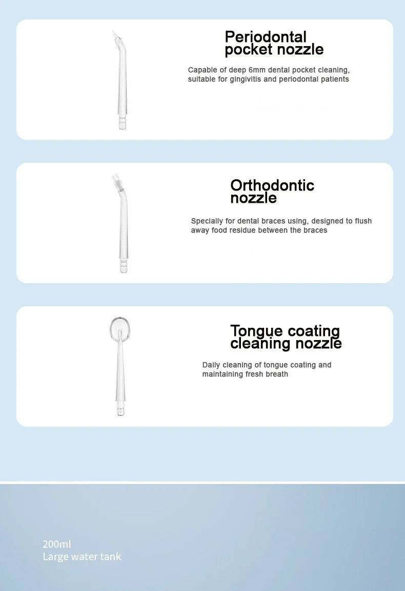 Oral Irrigator Dental Water Flosser – Rechargeable Portable Water Jet Teeth Cleaner