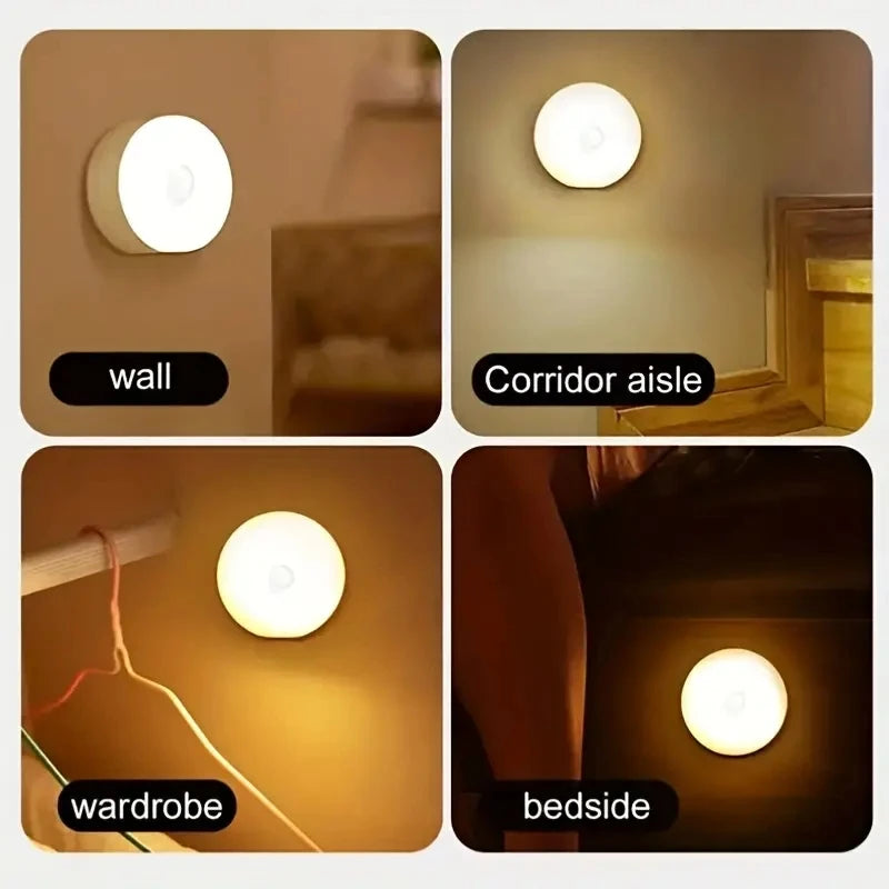 Motion Sensor Night Light – Wireless Rechargeable LED Lamp | Bedroom, Staircase & Closet
