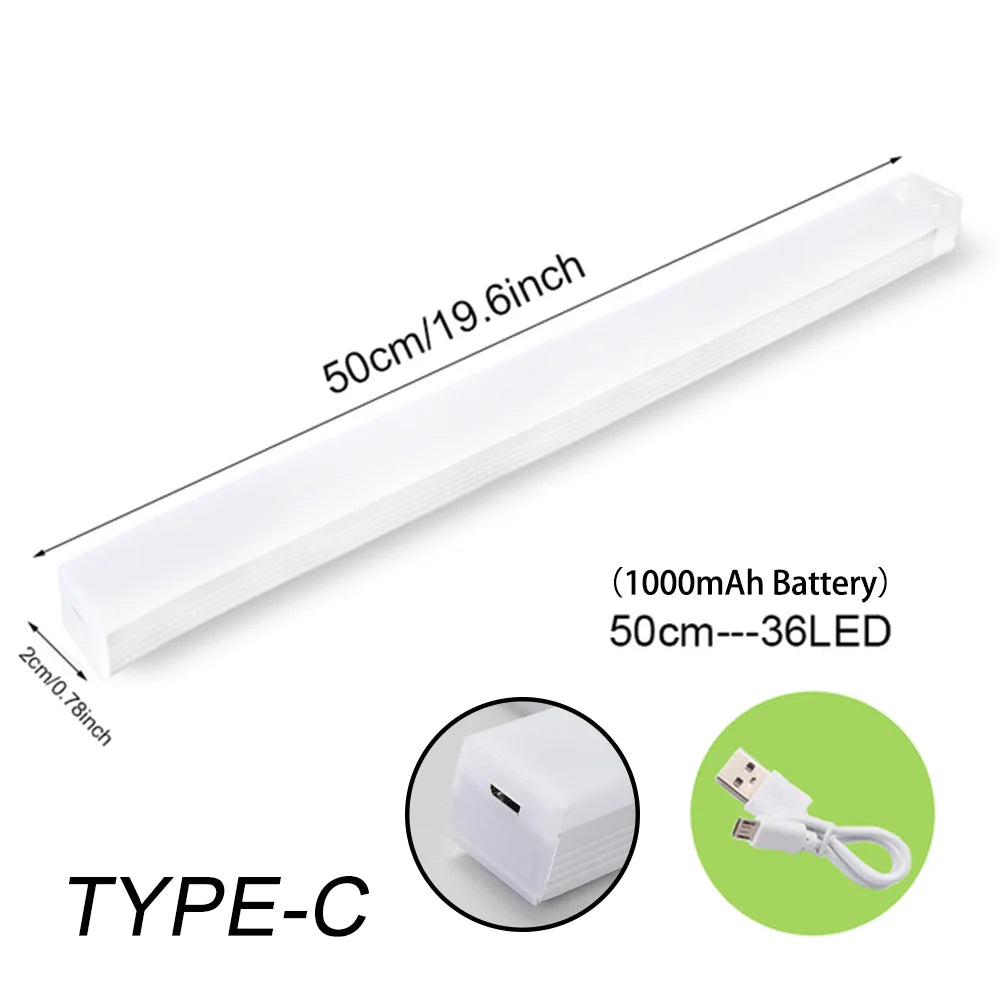 Motion Sensor LED Strip Night Light – Type-C Rechargeable | Cabinet, Wardrobe & Staircase