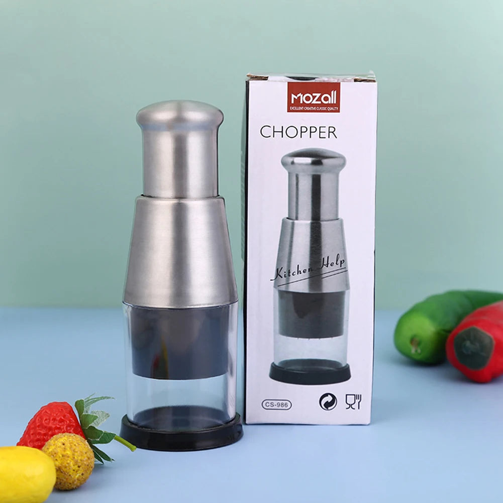 Stainless Steel Garlic Chopper Manual Press Garlic Crusher Kitchen Food Processor Vegetable Slicer For Garlic Onion Peppers Herb