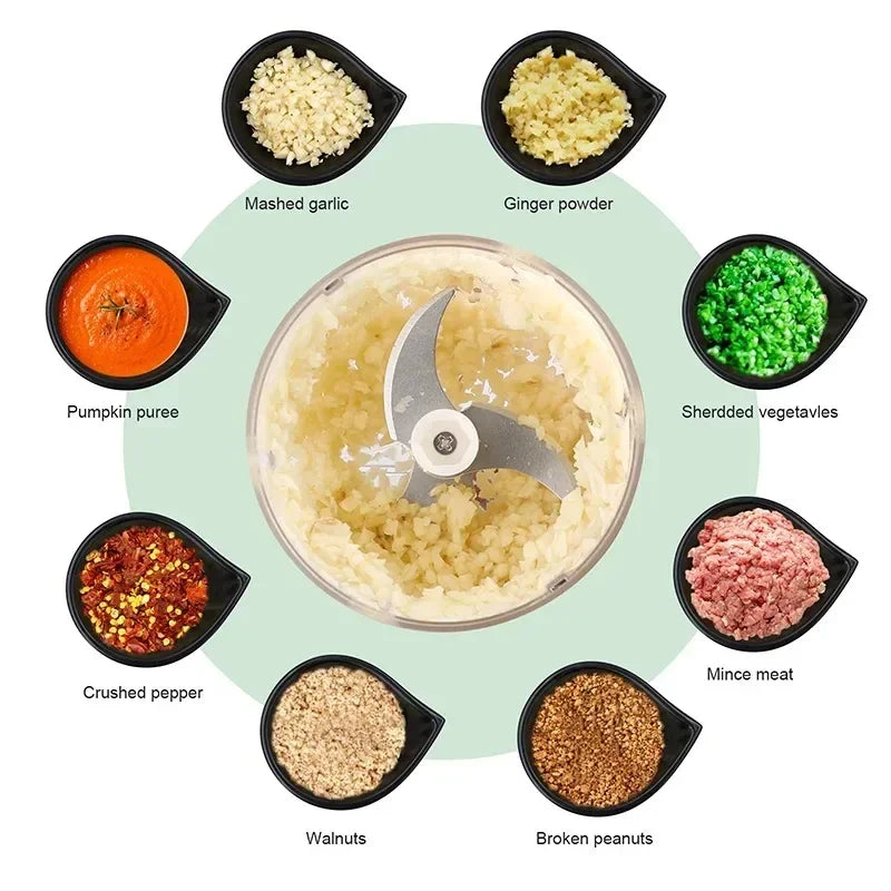2026 250ml Mini Rechargeable Garlic Chopper Meat Grinder Durable and Sturdy Suitable for Crushing Garlic Chili Onions Minced Mea