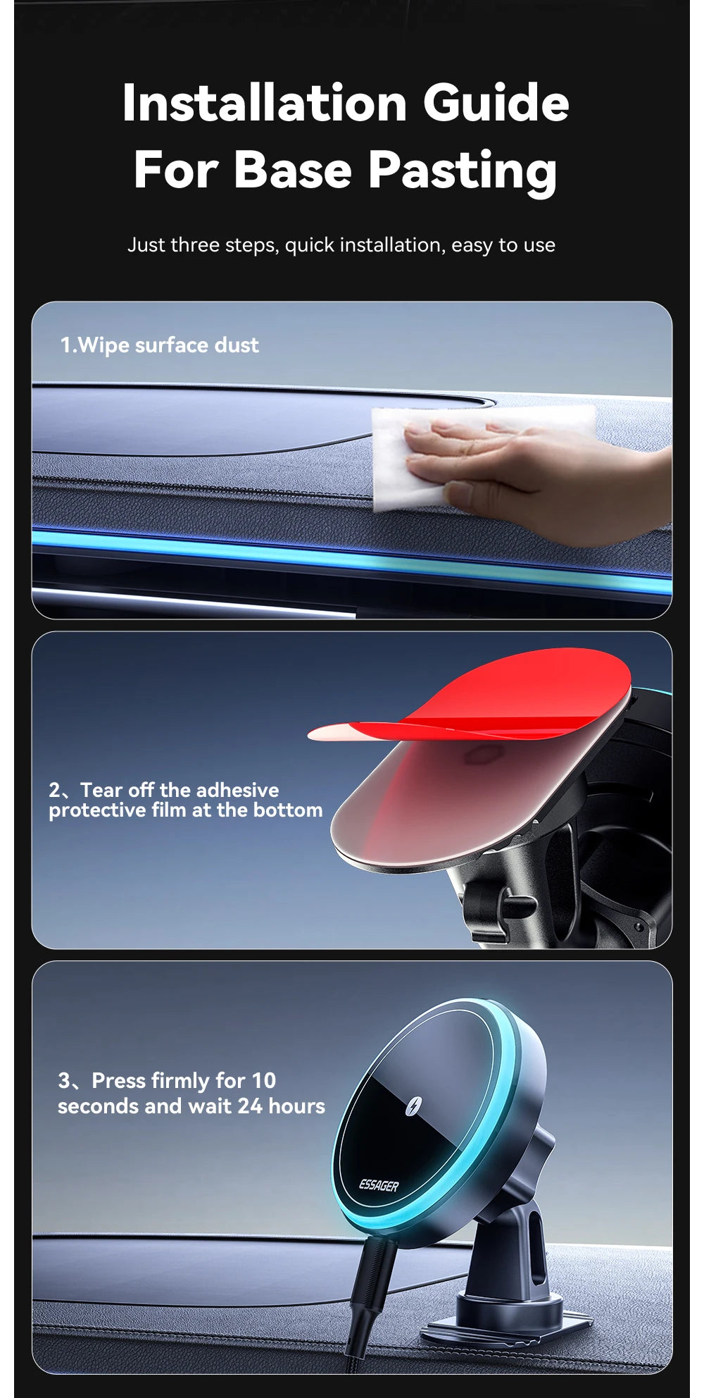 15W Magnetic Wireless Car Charger – Secure MagSafe Phone Mount