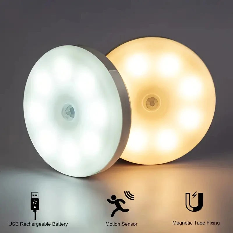 Motion Sensor Night Light – Wireless Rechargeable LED Lamp | Bedroom, Staircase & Closet