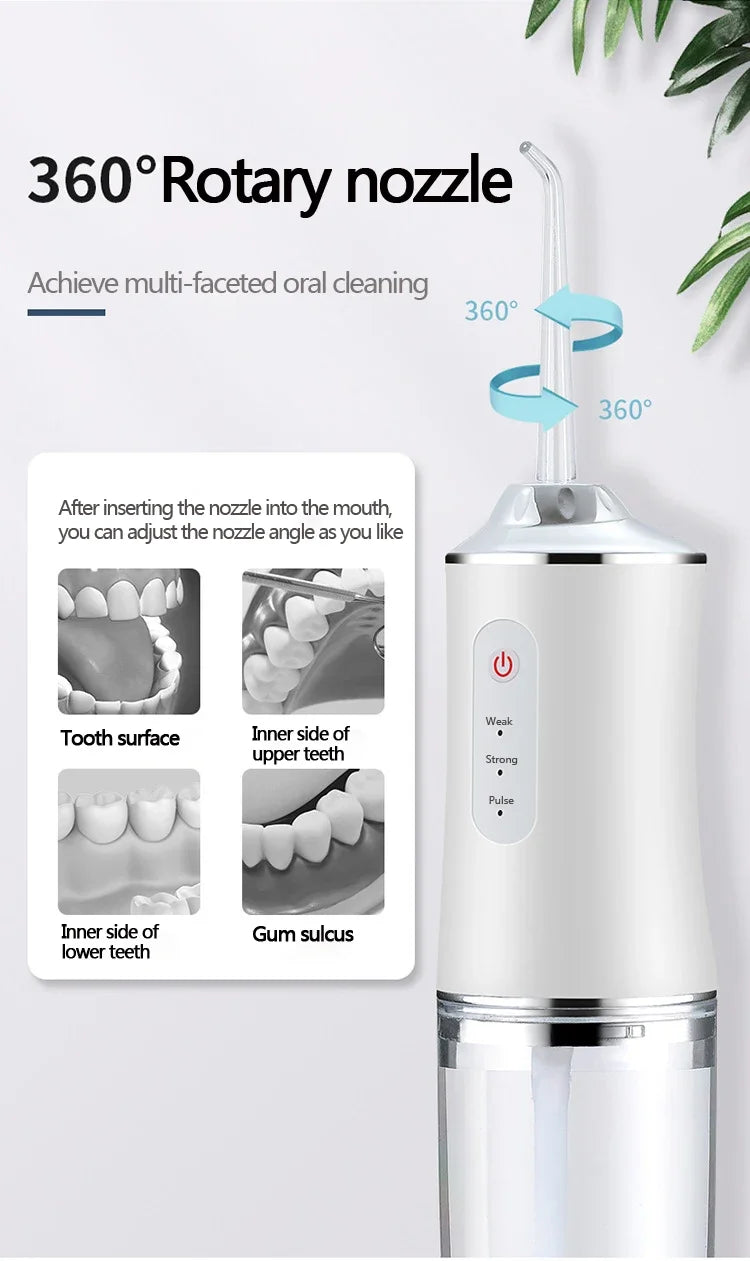 Oral Irrigator Dental Water Flosser – Rechargeable Portable Water Jet Teeth Cleaner