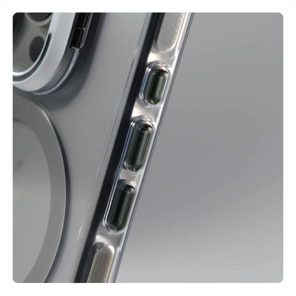 Luxury Magnetic Shockproof Clear Bumper Case for iPhone 17 Pro Max Air 16 15 14 13 12 Plus For Magsafe Lens Protect Stand Cover
