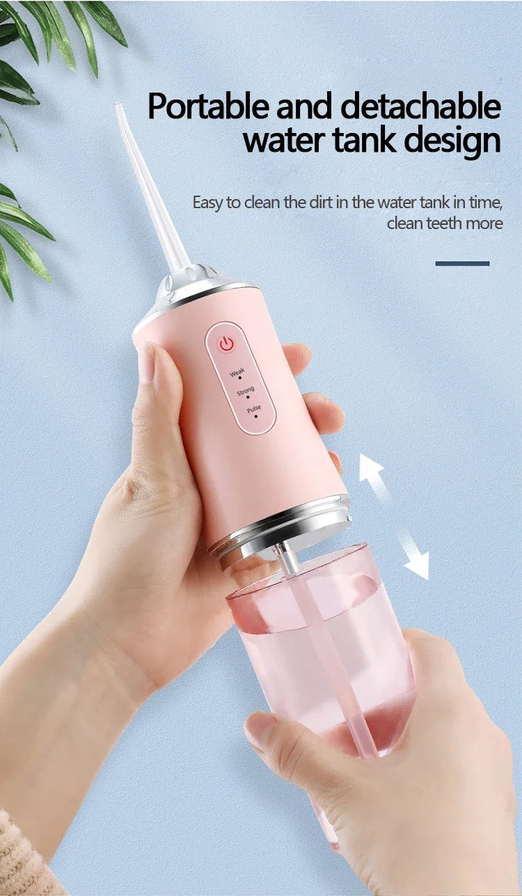 Oral Irrigator Dental Water Flosser – Rechargeable Portable Water Jet Teeth Cleaner