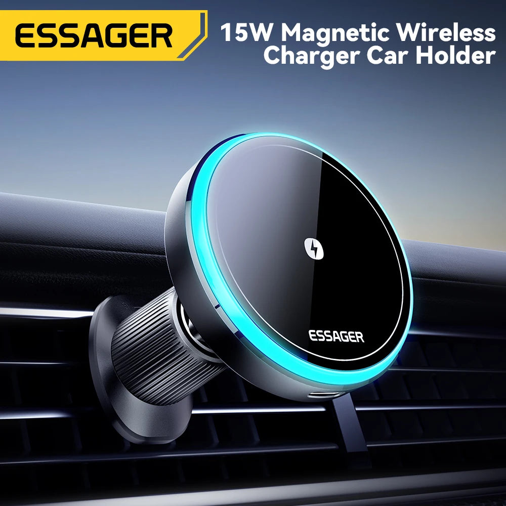 15W Magnetic Wireless Car Charger – Secure MagSafe Phone Mount