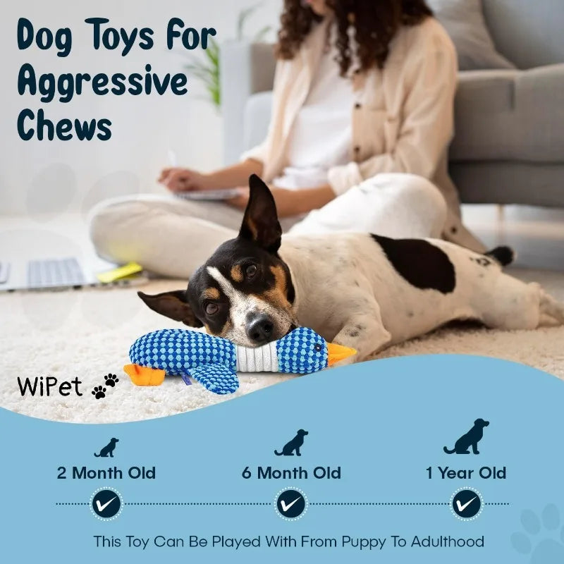 Cat & Dog Chew Squeak Toy – Interactive Plush Doll for Aggressive Chewers