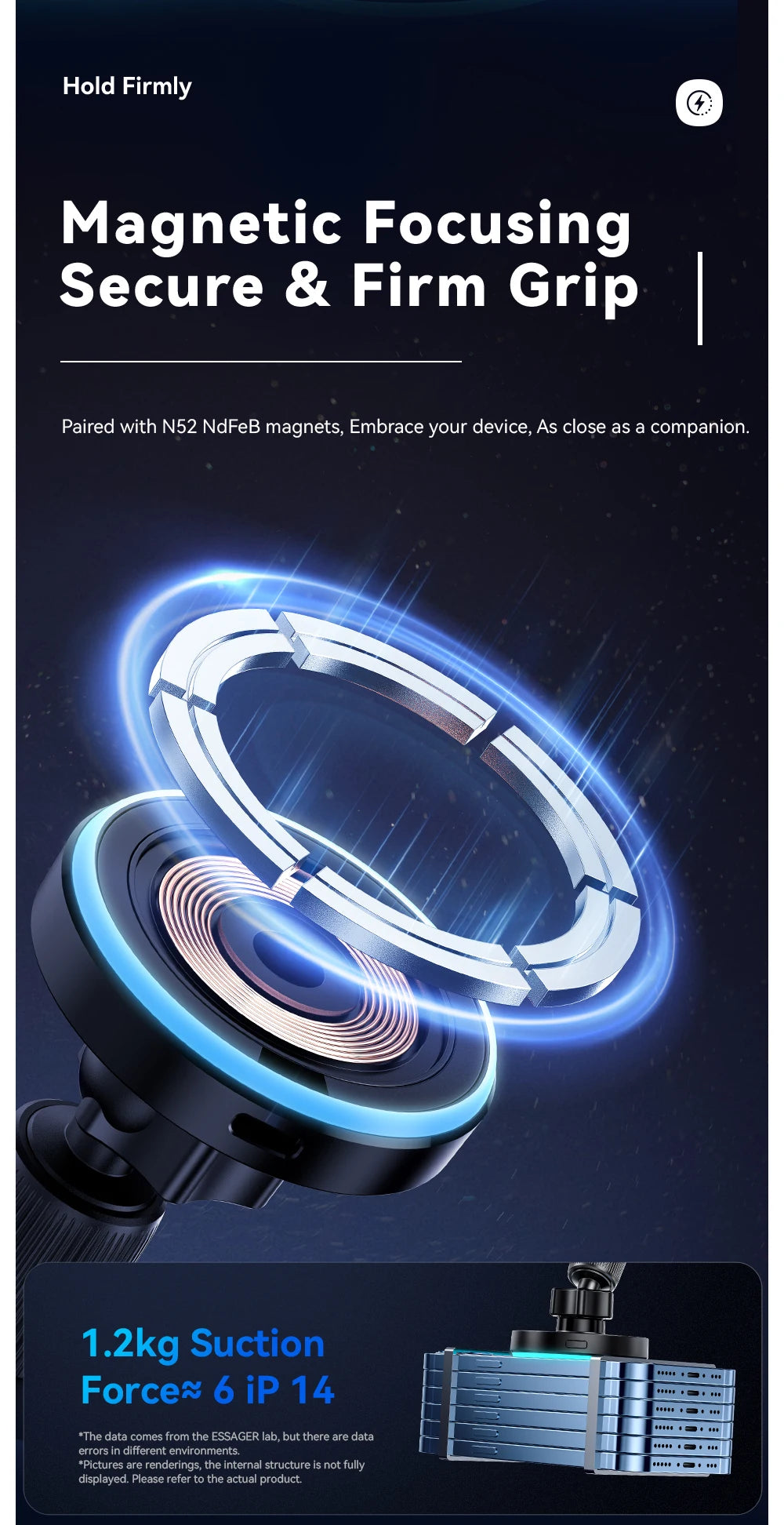 15W Magnetic Wireless Car Charger – Secure MagSafe Phone Mount