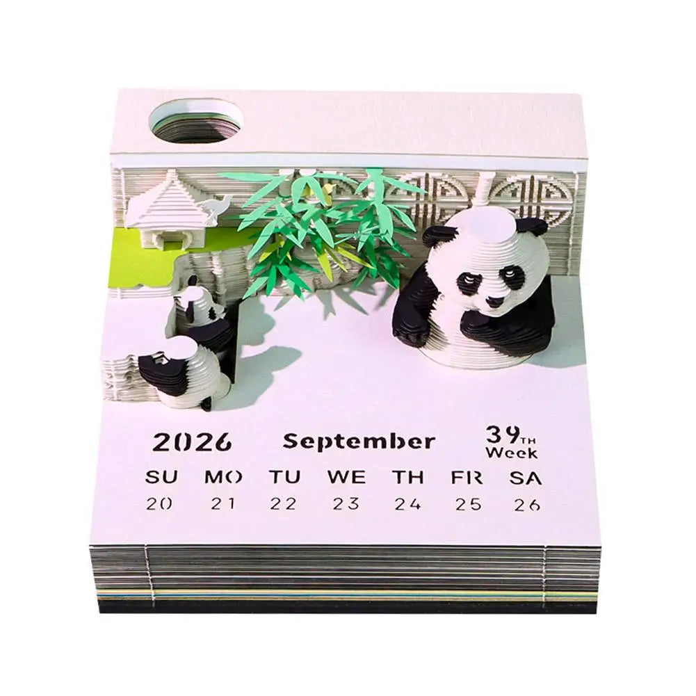 2026 Creative Hogwarts Magic Castle Calendar Sticker With Light 3D Hand-torn Castle Calendar Tear-Away Notepad DIY Craft Gifts