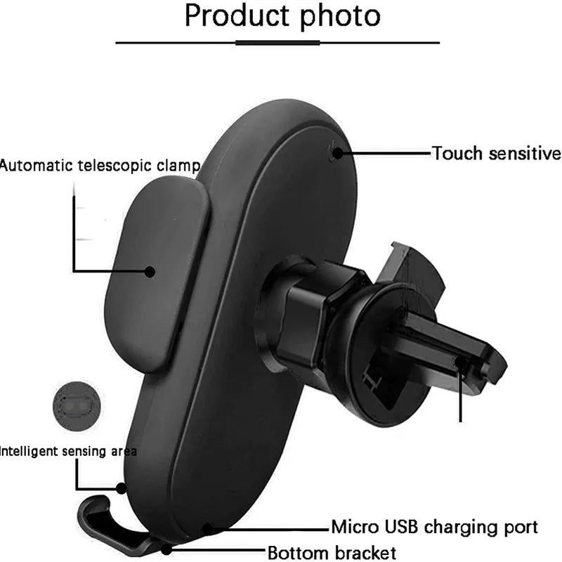 Smart Auto-Clamping Wireless Car Charger Mount