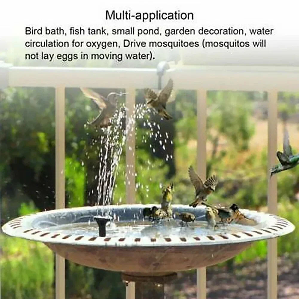 Solar Fountain Pump Floating Solar Panel Bird Baths Water Fountain  Outdoor Water Pool Pond Decor