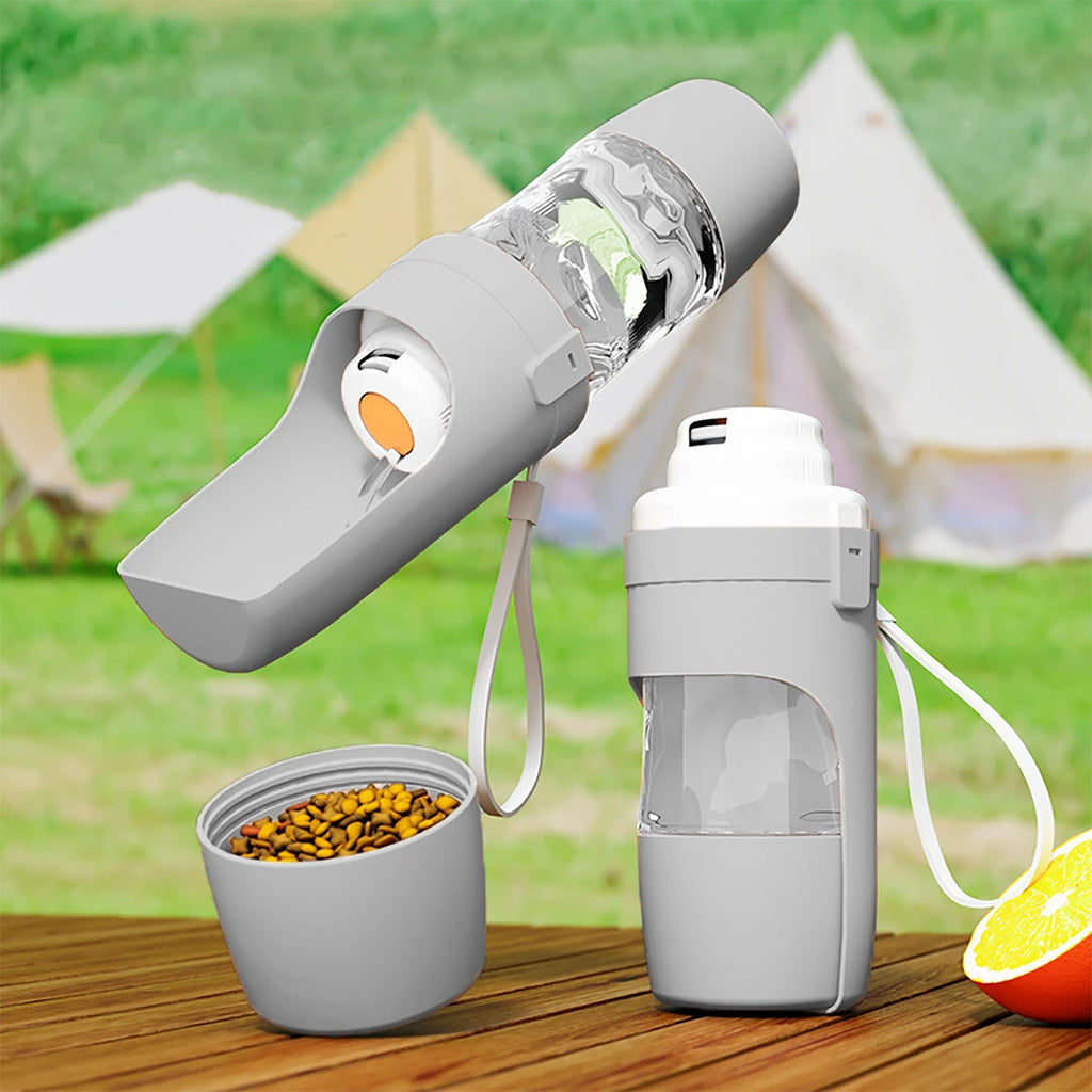 Portable Pet Travel Water Bottle & Food Dispenser