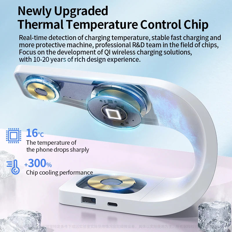 4-in-1 Magnetic Wireless Charging Station – 15W Fast Charge for iPhone, AirPods & Apple Watch