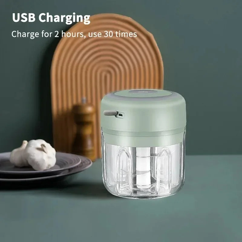 2026 250ml Mini Rechargeable Garlic Chopper Meat Grinder Durable and Sturdy Suitable for Crushing Garlic Chili Onions Minced Mea