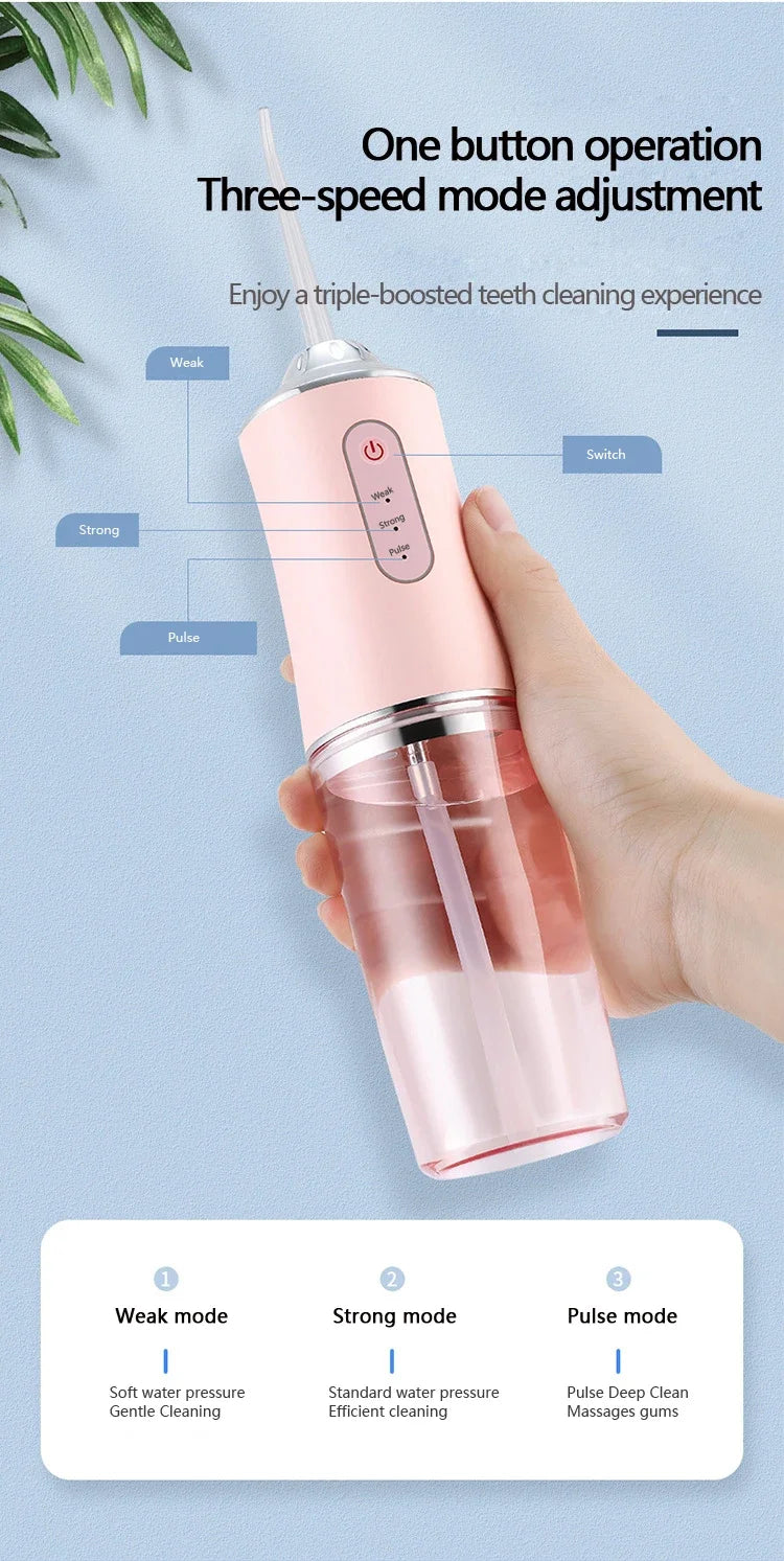 Oral Irrigator Dental Water Flosser – Rechargeable Portable Water Jet Teeth Cleaner
