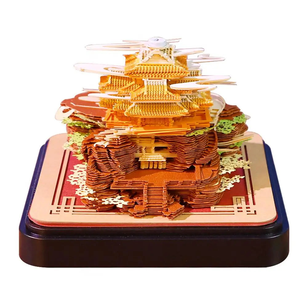 2026 Creative Hogwarts Magic Castle Calendar Sticker With Light 3D Hand-torn Castle Calendar Tear-Away Notepad DIY Craft Gifts