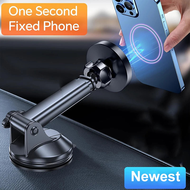 15W Magnetic Wireless Car Charger – Secure MagSafe Phone Mount for Dashboard & Windshield