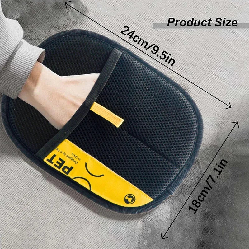Pet Hair Remover Gloves – Reusable Electrostatic Grooming Glove for Cats & Dogs with Lint Roller