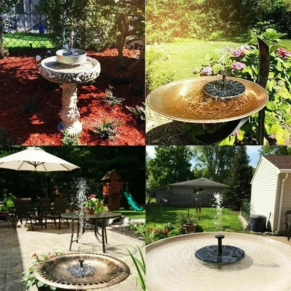 Solar Fountain Pump Floating Solar Panel Bird Baths Water Fountain  Outdoor Water Pool Pond Decor