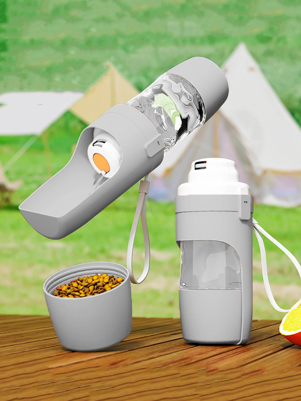 Portable Pet Travel Water Bottle & Food Dispenser
