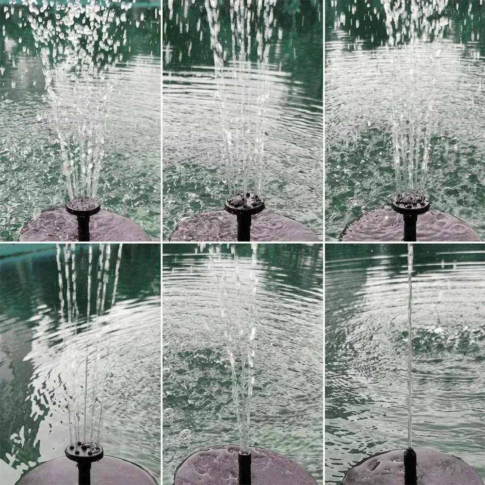 Solar Fountain Pump Floating Solar Panel Bird Baths Water Fountain  Outdoor Water Pool Pond Decor
