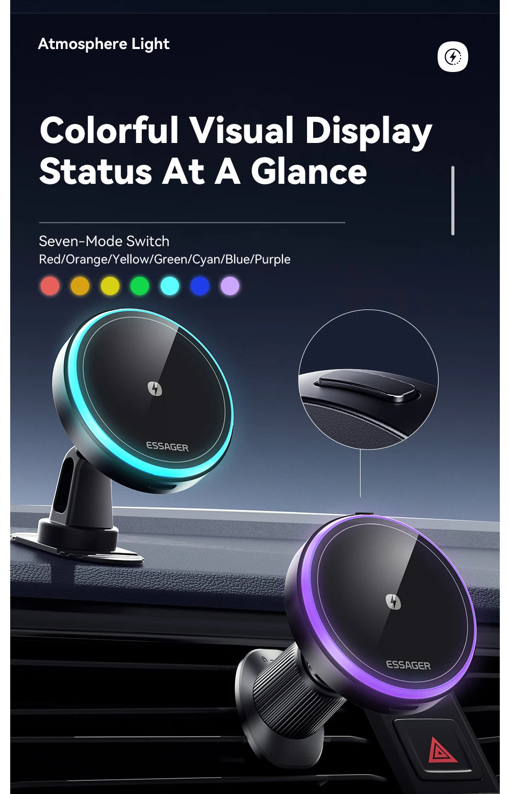 15W Magnetic Wireless Car Charger – Secure MagSafe Phone Mount