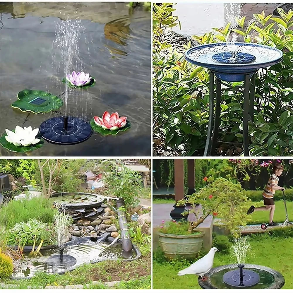 Solar Fountain Pump Floating Solar Panel Bird Baths Water Fountain  Outdoor Water Pool Pond Decor