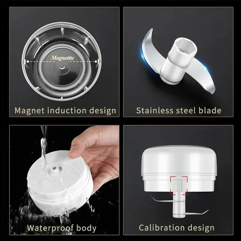 2026 250ml Mini Rechargeable Garlic Chopper Meat Grinder Durable and Sturdy Suitable for Crushing Garlic Chili Onions Minced Mea